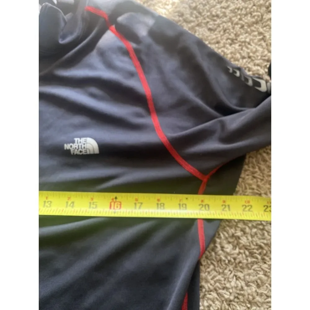 NORTH FACE Vapor Wick Shirt Men's XL Black Red‎ 1/4 Zip Long Sleeve